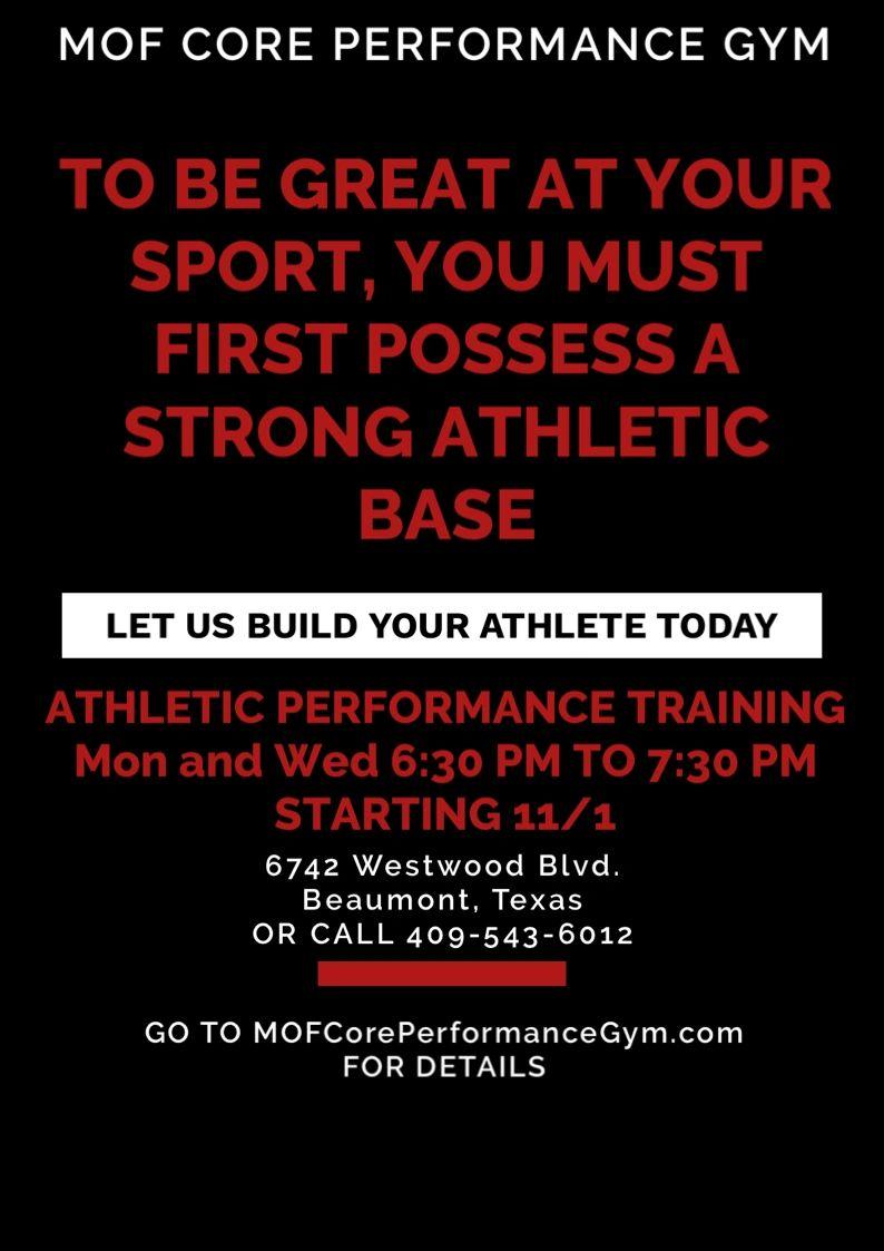 Athletic Performance Training flyer