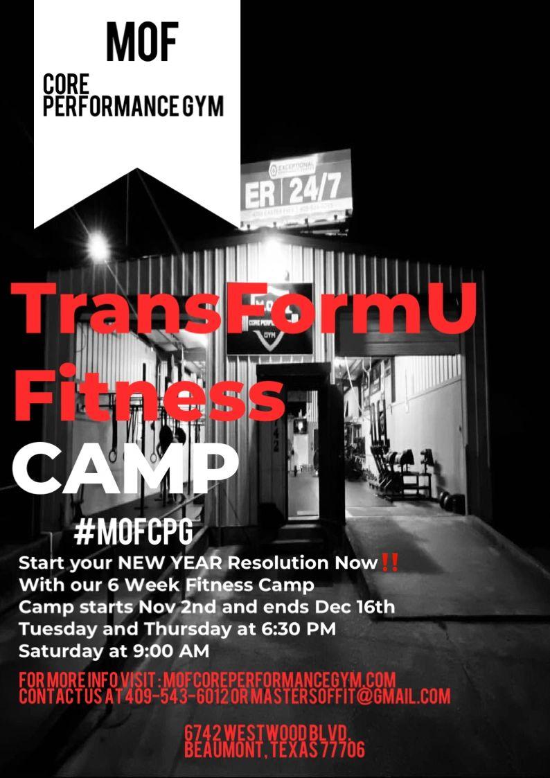TransFormU Fitness Camp flyer